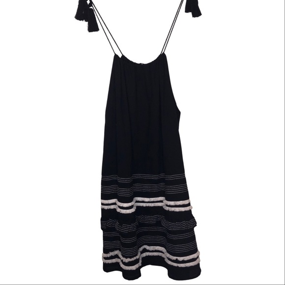 Chelsea & Theodore Women’s Black and White Fringed Skirted Tent Dress Size Med - Picture 2 of 9